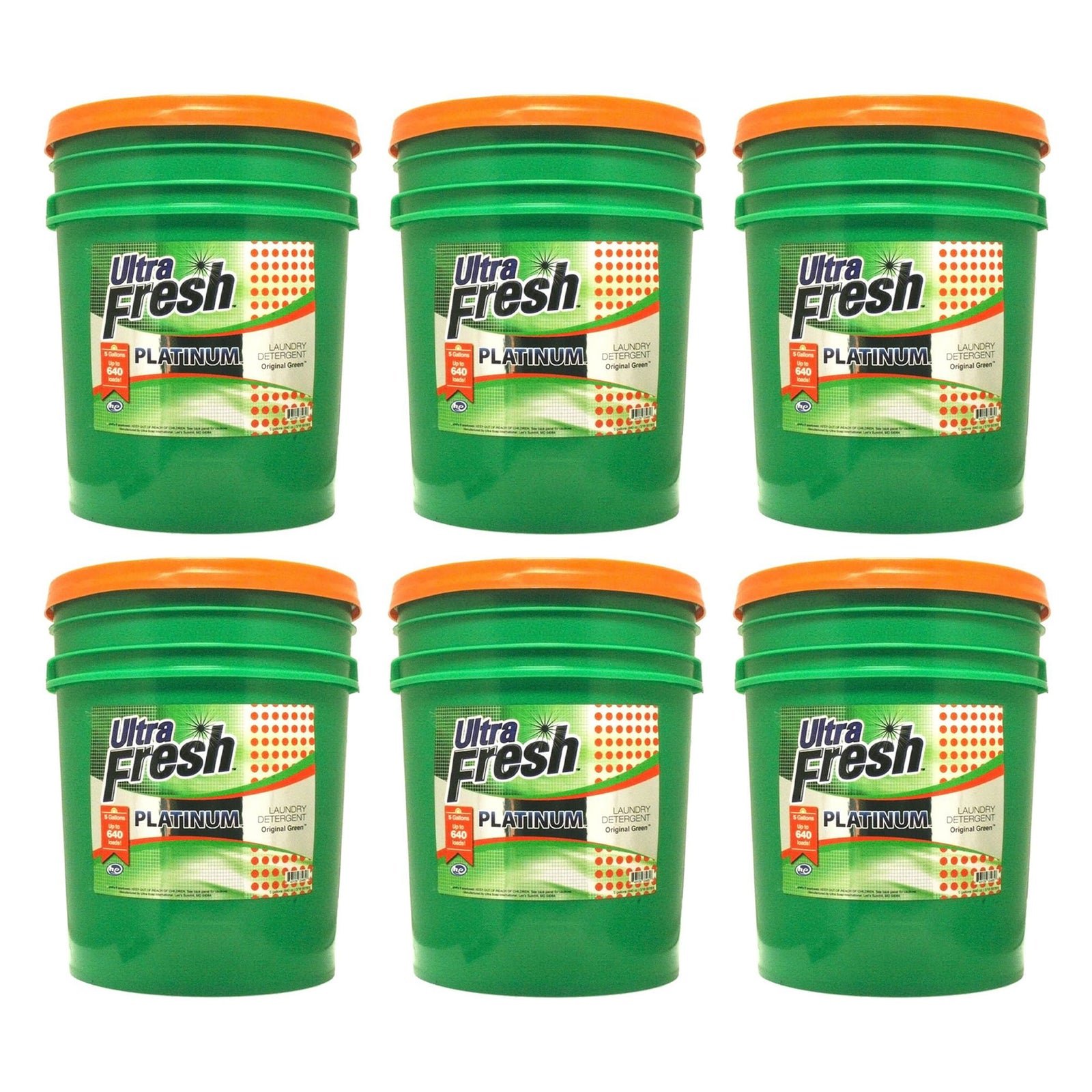 Ultra Fresh 3X Platinum 5 Gallon Laundry Detergent, Up to 640 Loads (6 Pack) - VMInnovations