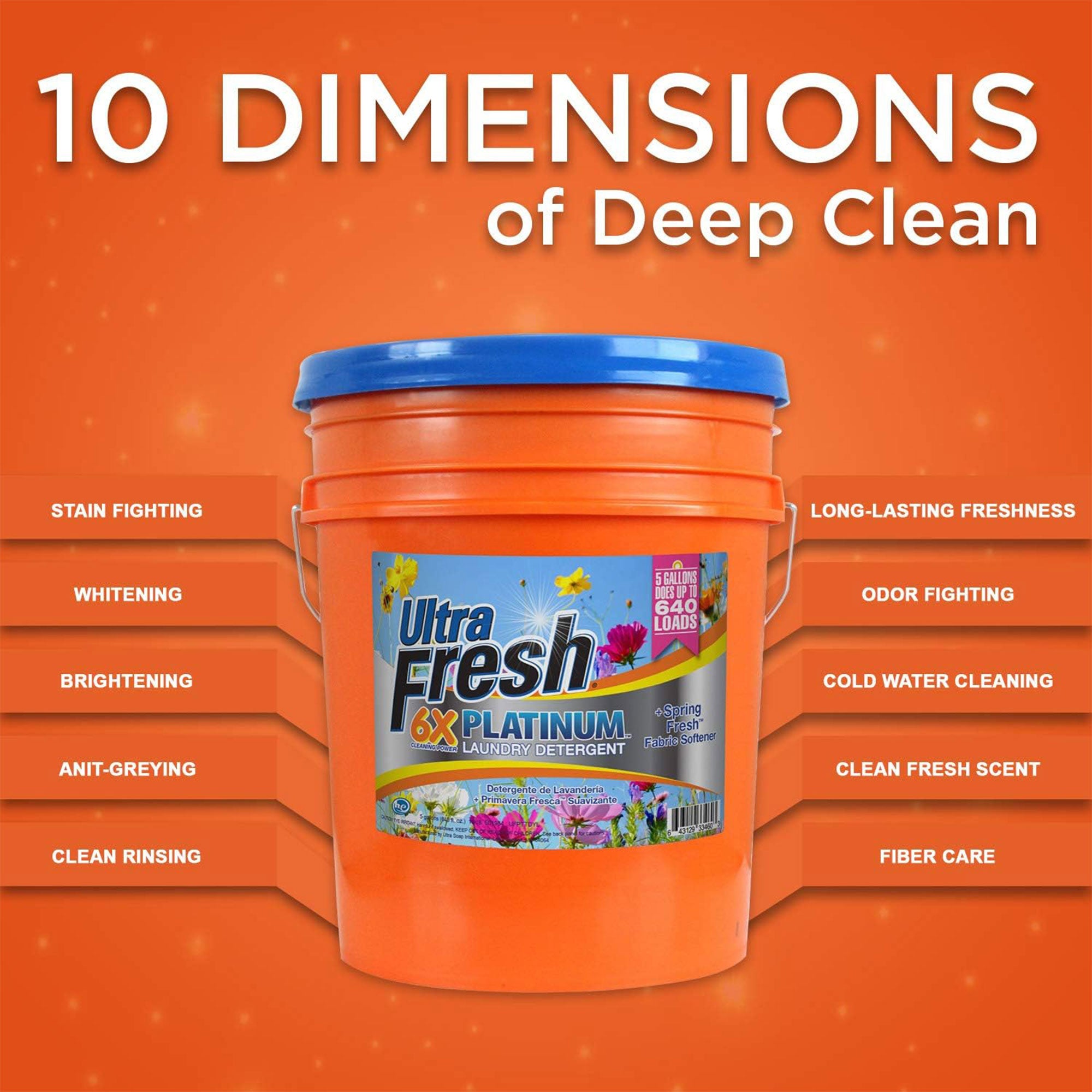 Ultra Fresh 6X Platinum 5 Gal Detergent with Spring Fresh Softener (5 Pack) - VMInnovations