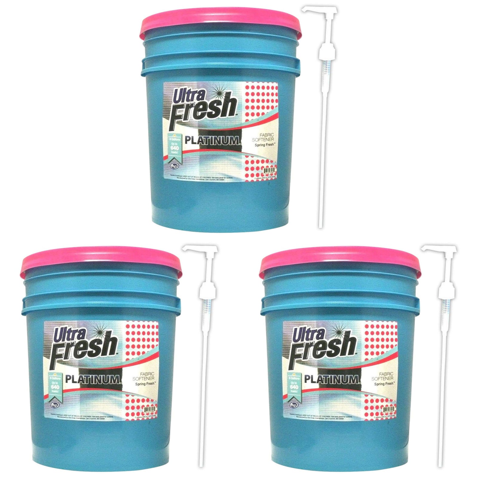 Ultra Fresh Platinum 5 Gal Spring Fresh Fabric Softener Up to 640 Loads (3 Pack) - VMInnovations