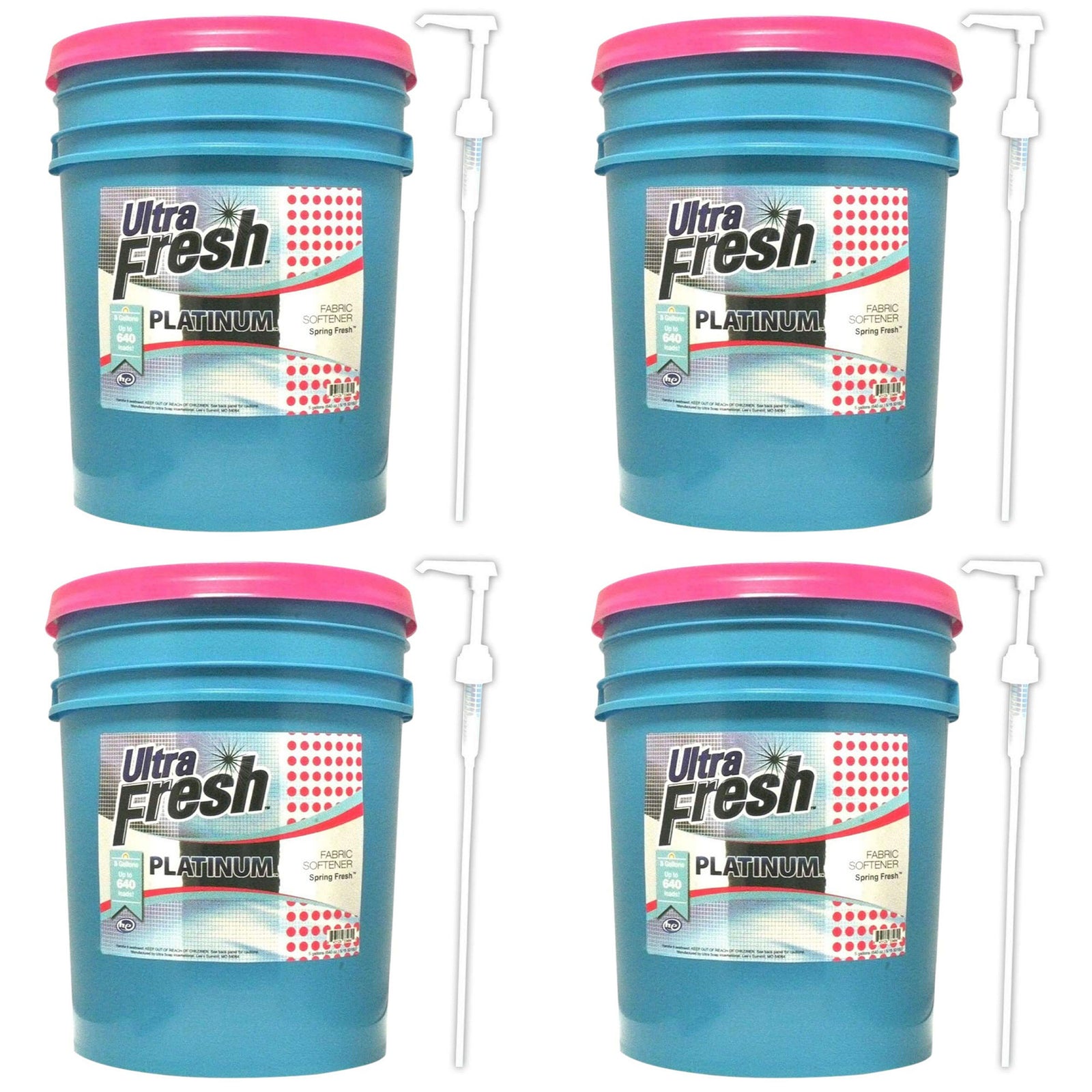 Ultra Fresh Platinum 5 Gal Spring Fresh Fabric Softener Up to 640 Loads (4 Pack) - VMInnovations