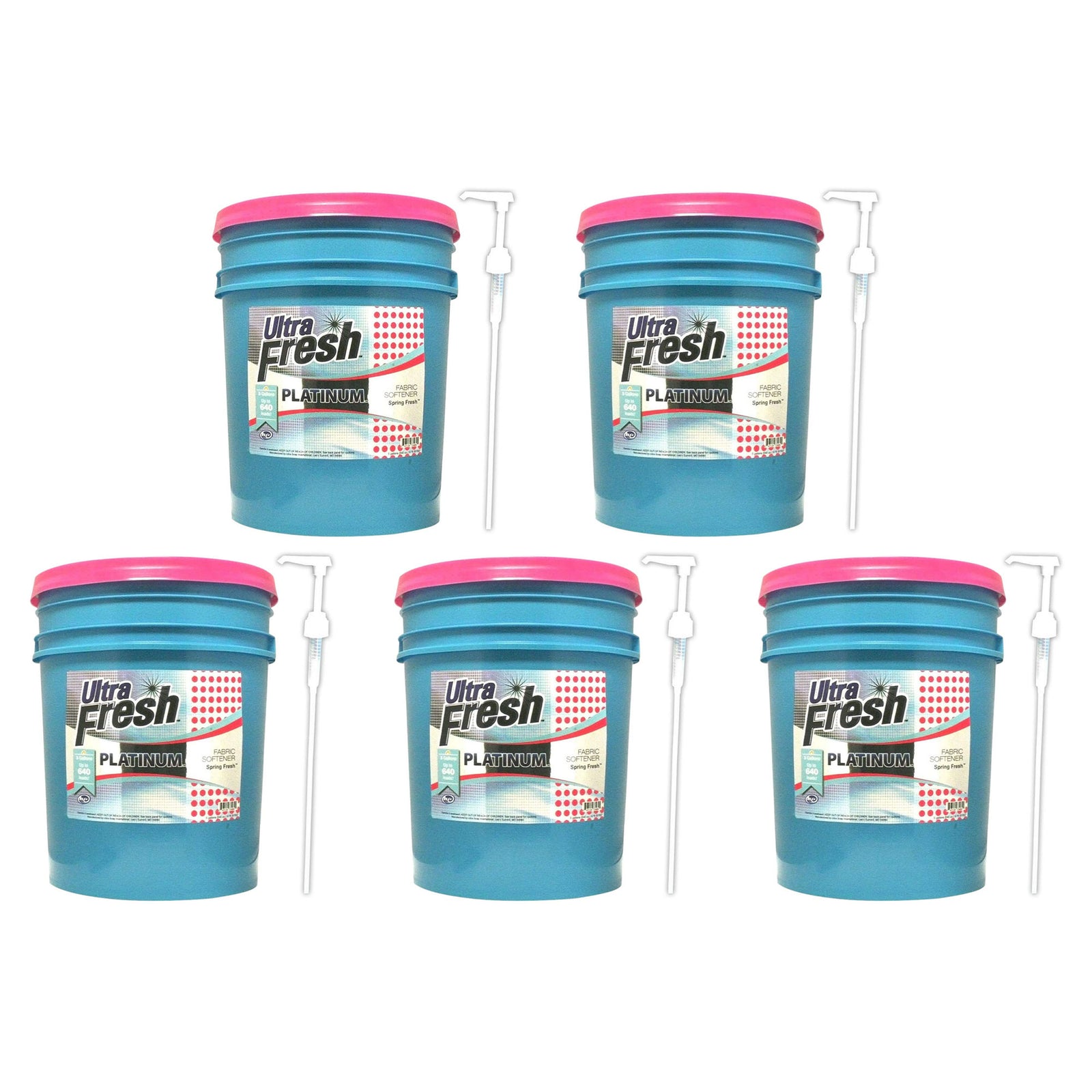 Ultra Fresh Platinum 5 Gal Spring Fresh Fabric Softener Up to 640 Loads (5 Pack) - VMInnovations