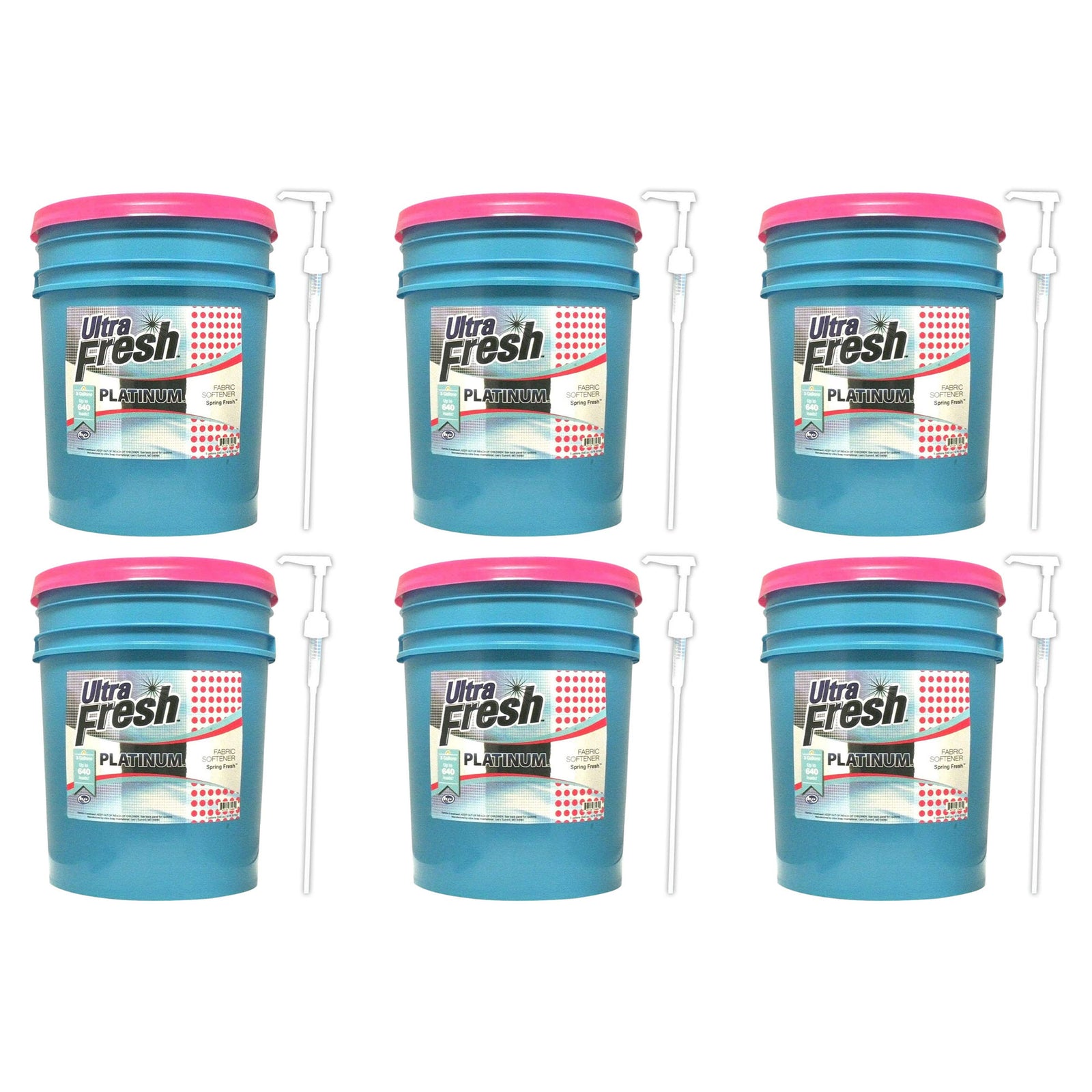 Ultra Fresh Platinum 5 Gal Spring Fresh Fabric Softener Up to 640 Loads (6 Pack) - VMInnovations