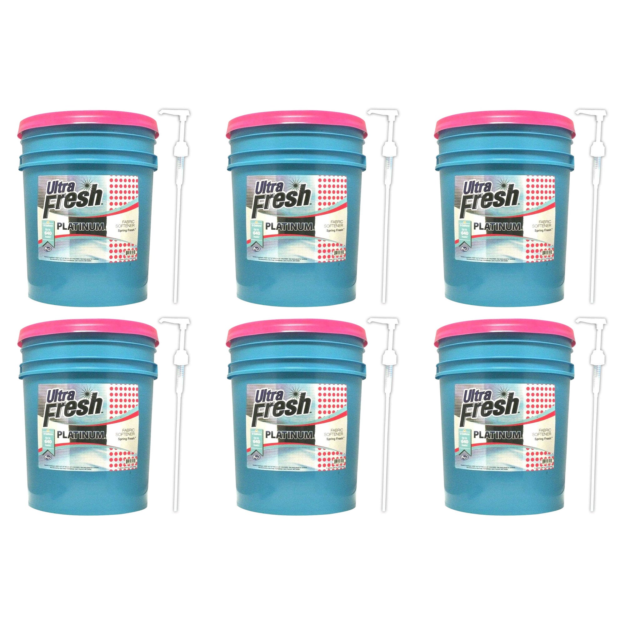 Ultra Fresh Platinum 5 Gal Spring Fresh Fabric Softener Up to 640 Loads (6 Pack) - VMInnovations