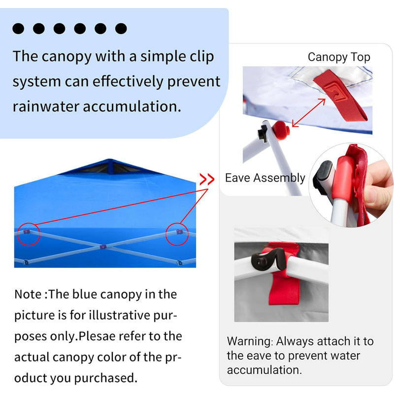 CROWN SHADES 10x10 Ft Pop Up Outdoor Canopy Tent with 1 Push Lock, Blue (Used)