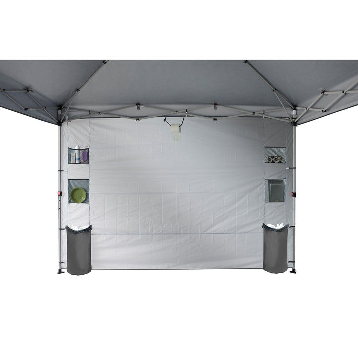 CROWN SHADES 10x10 Ft Pop Up Canopy Tent w/Organizer Pocket Sidewall, Grey(Used)