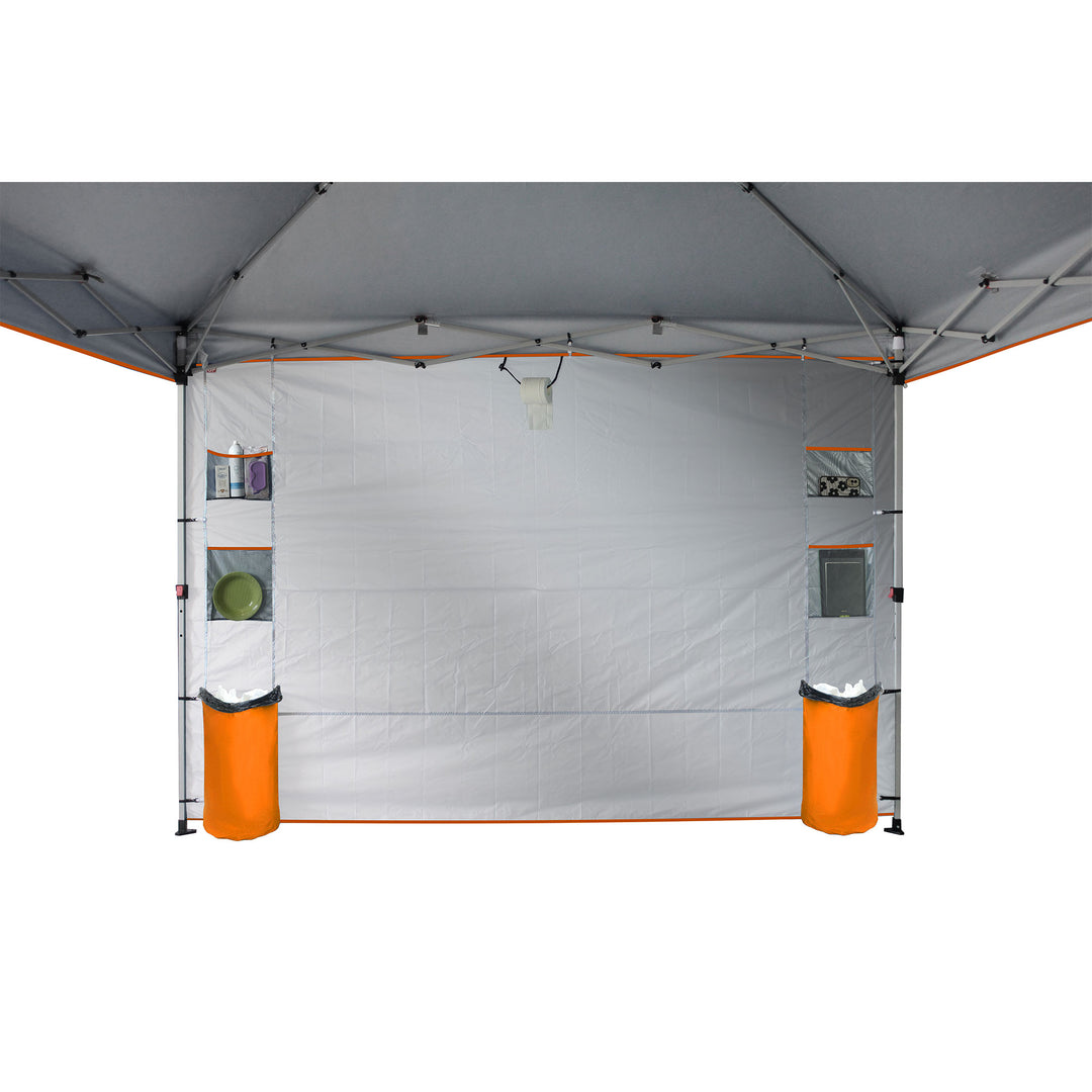 CROWN SHADES 10x10Ft Pop Up Canopy Tent w/Organizer Pocket Sidewall,Orange(Used) - VMInnovations