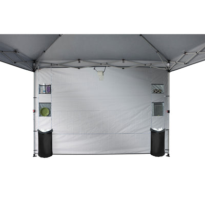 CROWN SHADES 10x10 Ft Pop Up Canopy Tent with Organizer Pocket Sidewall, Black