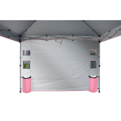 CROWN SHADES 10x10 Ft Pop Up Canopy Tent with Organizer Pocket Sidewall, Pink