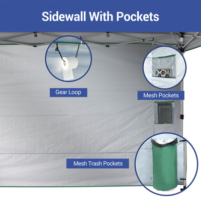 CROWN SHADES 10x10 Ft Pop Up Canopy Tent with Pocket Sidewall, Forest Green - VMInnovations