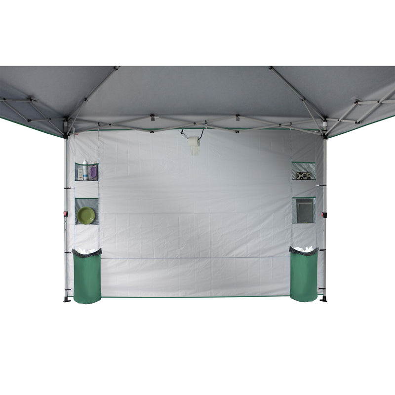 CROWN SHADES 10x10 Ft Pop Up Canopy Tent w/Pocket Sidewall, Forest Green (Used)