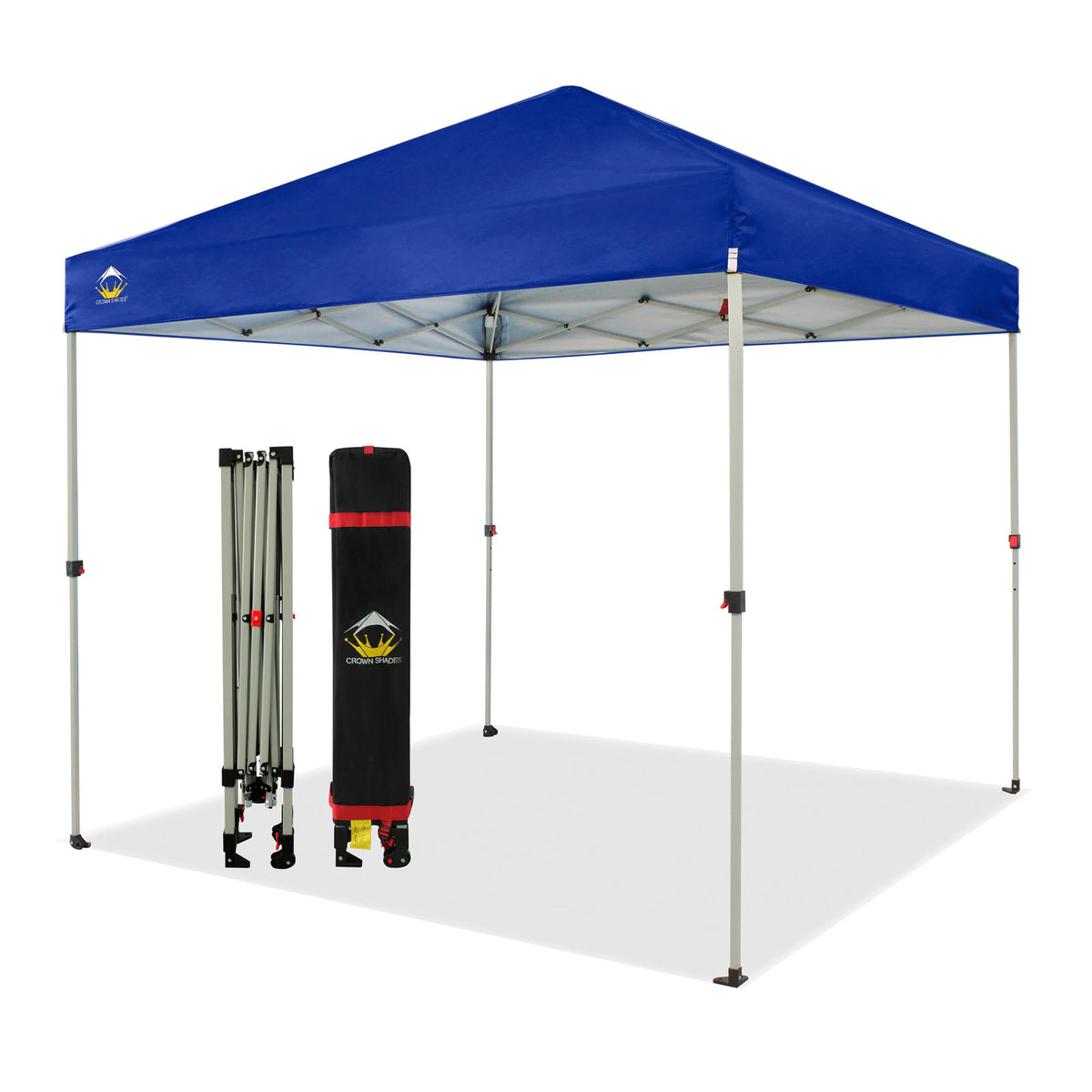 CROWN SHADES 8x8 Ft Pop Up Outdoor Canopy Tent w/ 1 Push Center Lock, Navy Blue