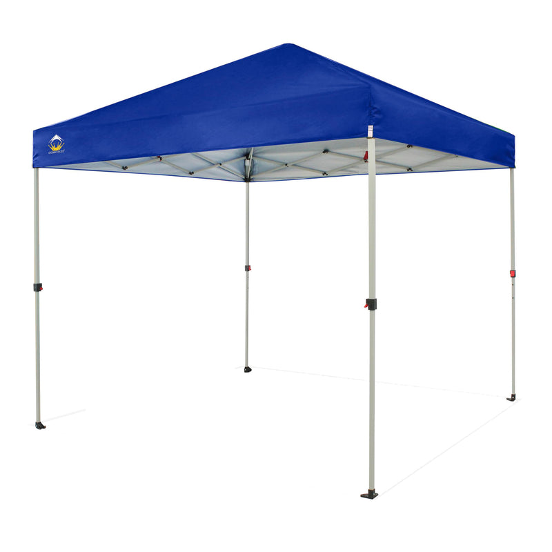 CROWN SHADES 8x8 Ft Pop Up Outdoor Canopy Tent w/ 1 Push Lock, Navy Blue (Used)