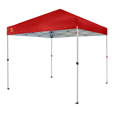 CROWN SHADES 8x8 Ft Pop Up Outdoor Canopy Tent with 1 Push Center Lock, Red
