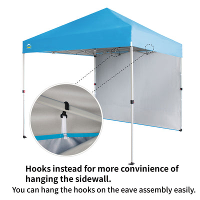 CROWN SHADES 8x8 Ft Pop Up Canopy Tent w/Sidewall & 1 Push Center Lock, Sky Blue