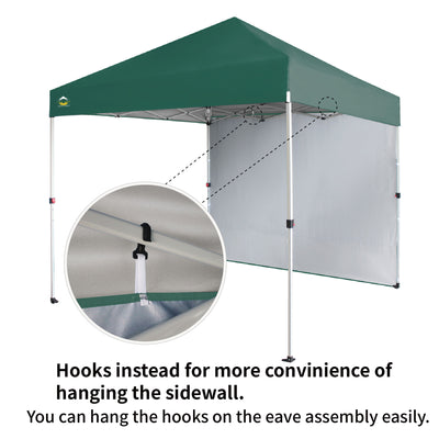 CROWN SHADES 8x8 Ft Pop Up Canopy Tent w/Sidewall Push Center Lock, Forest Green