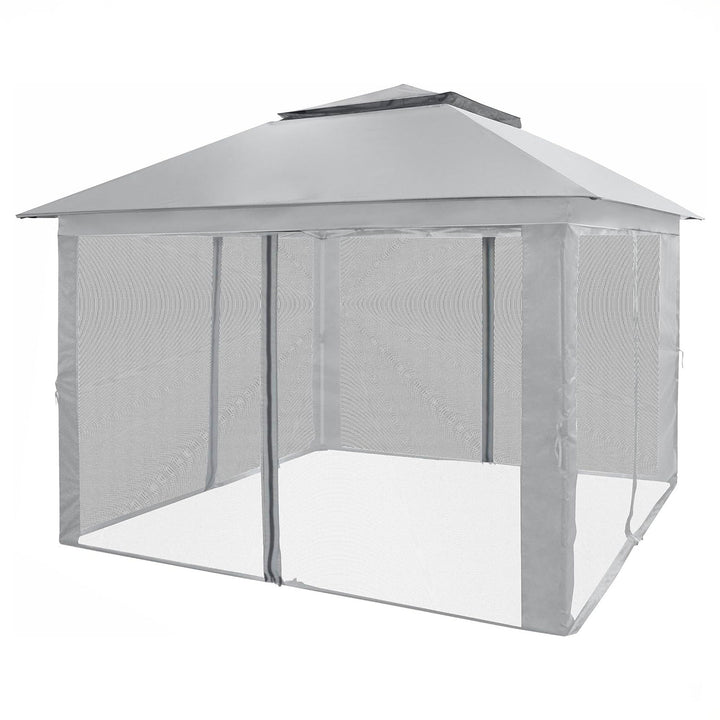 CROWN SHADES 11 x 11 Ft Pop Up Shelter with Mosquito Net Sidewalls, Grey (Used)