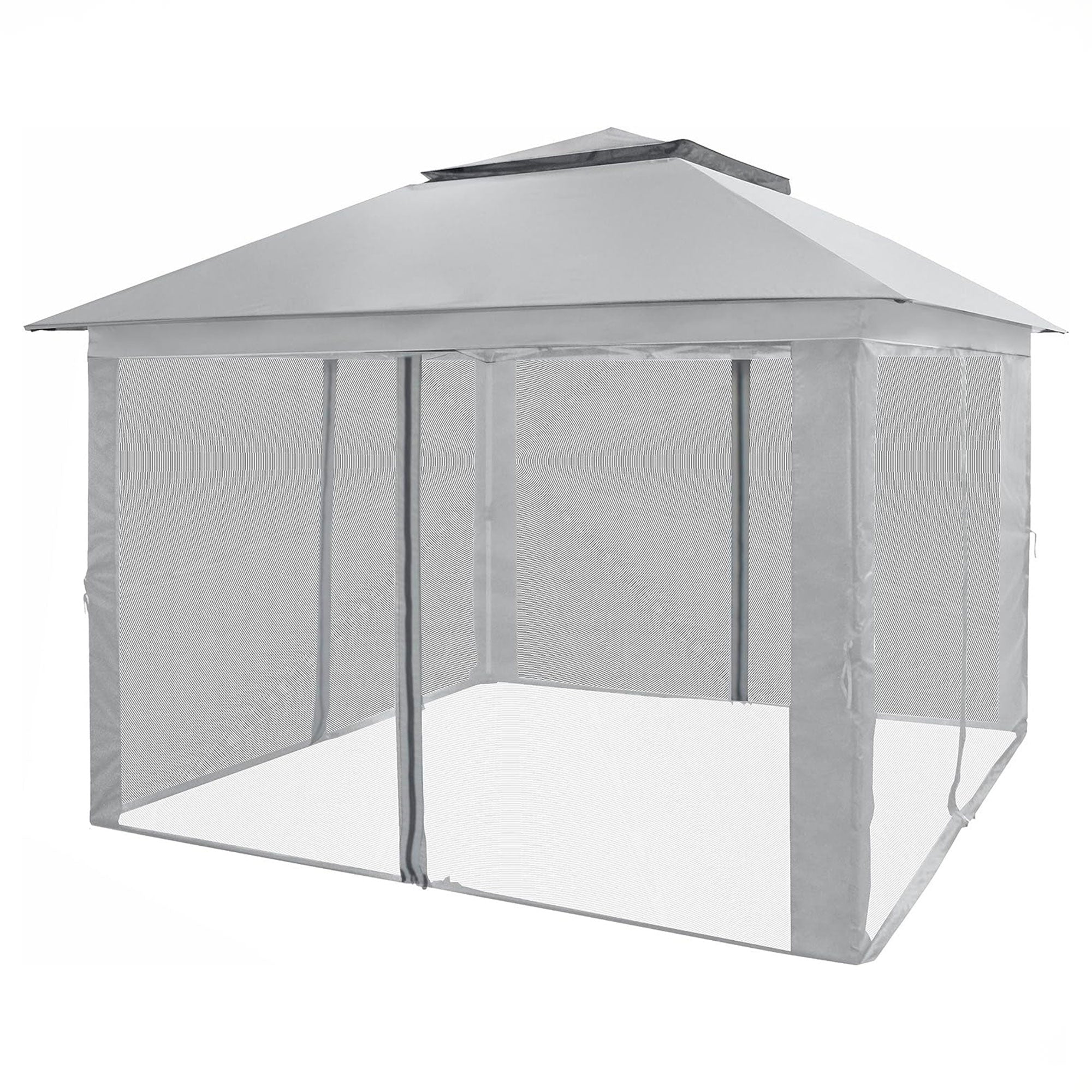 CROWN SHADES 11 x 11 Ft Pop Up Gazebo Shelter with Mosquito Net Sidewalls, Grey