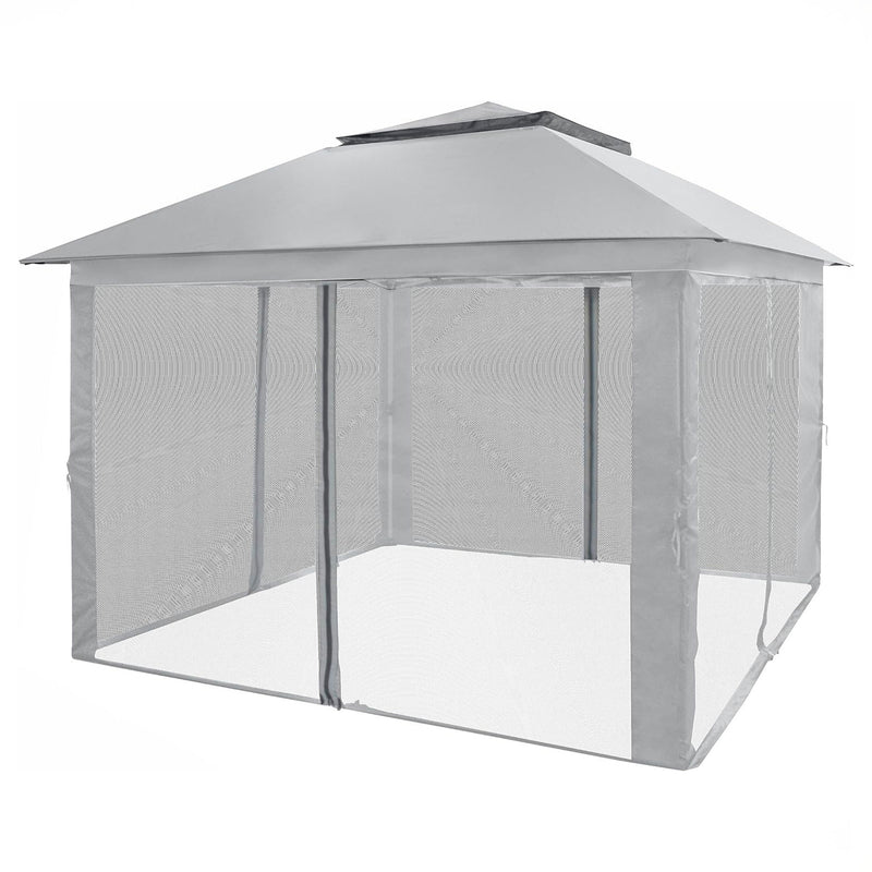 CROWN SHADES 11 x 11 Ft Pop Up Shelter with Mosquito Net Sidewalls, Grey (Used)