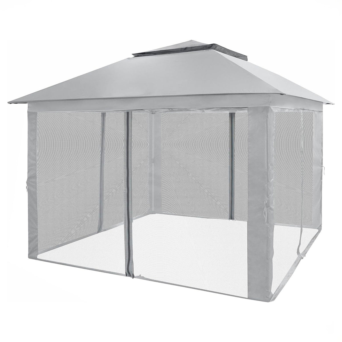 CROWN SHADES 11 x 11 Ft Pop Up Gazebo Shelter with Mosquito Net Sidewalls, Grey