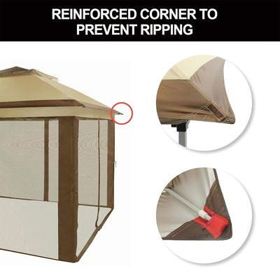 CROWN SHADES 11 x 11 Ft Pop Up Gazebo Shelter with Mosquito Net Sidewalls, Grey