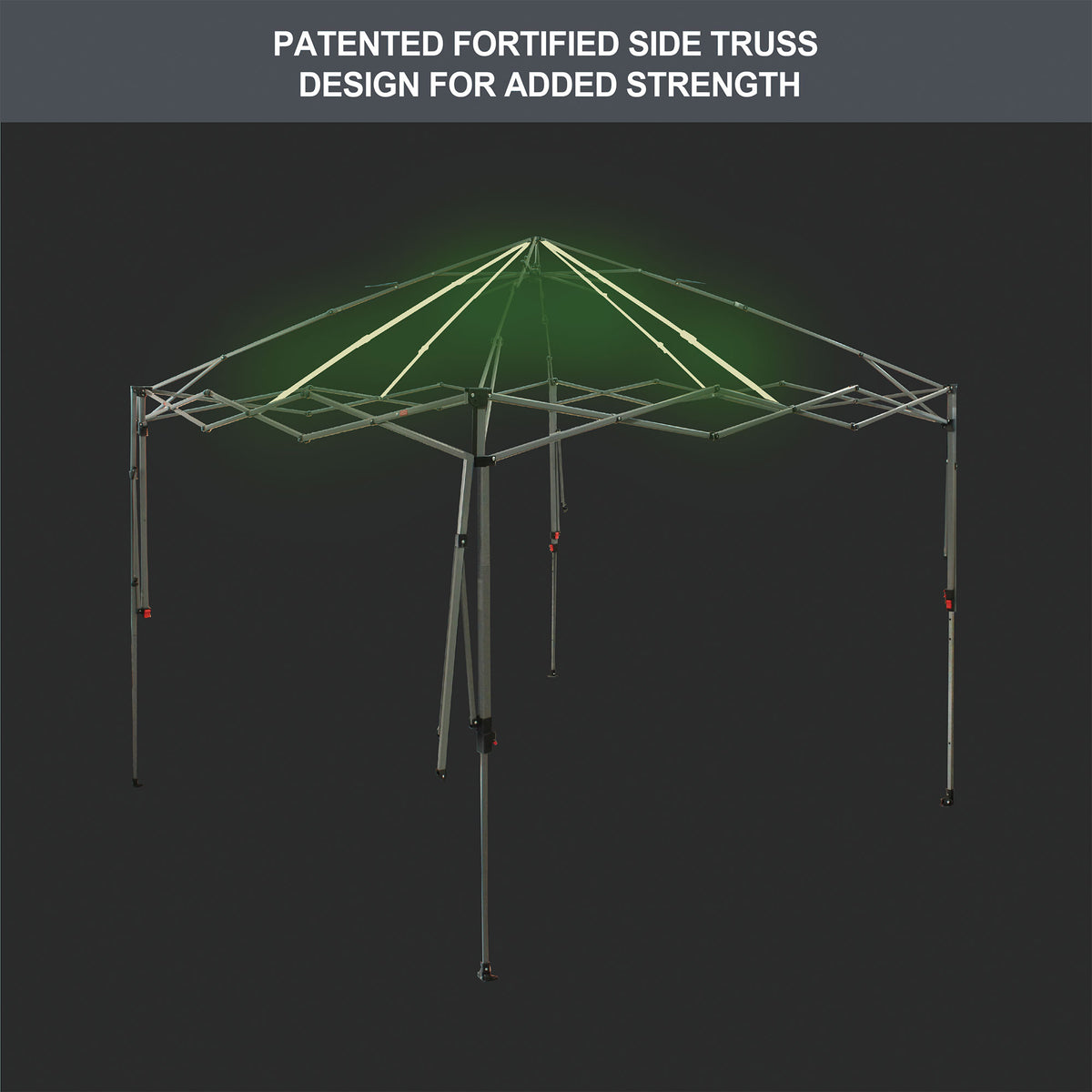 CROWN SHADES 10x10 Ft Pop Up Outdoor Canopy Tent with 2 Extended Awnings, Blue