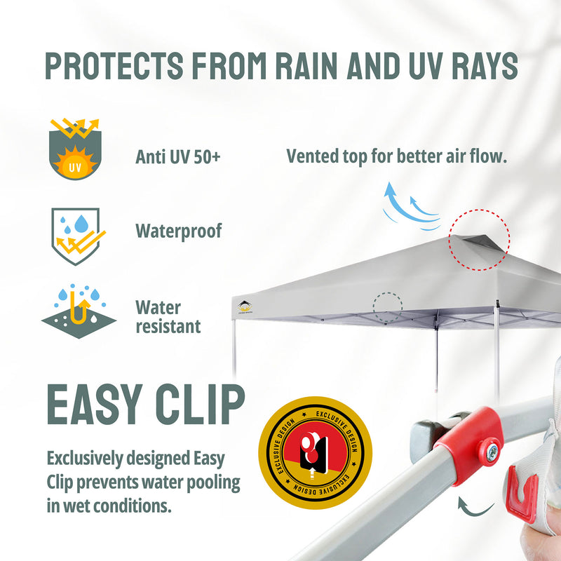 CROWN SHADES 12x12 Ft Pop Up Outdoor Canopy Tent with 1 Center Lock, White(Used)
