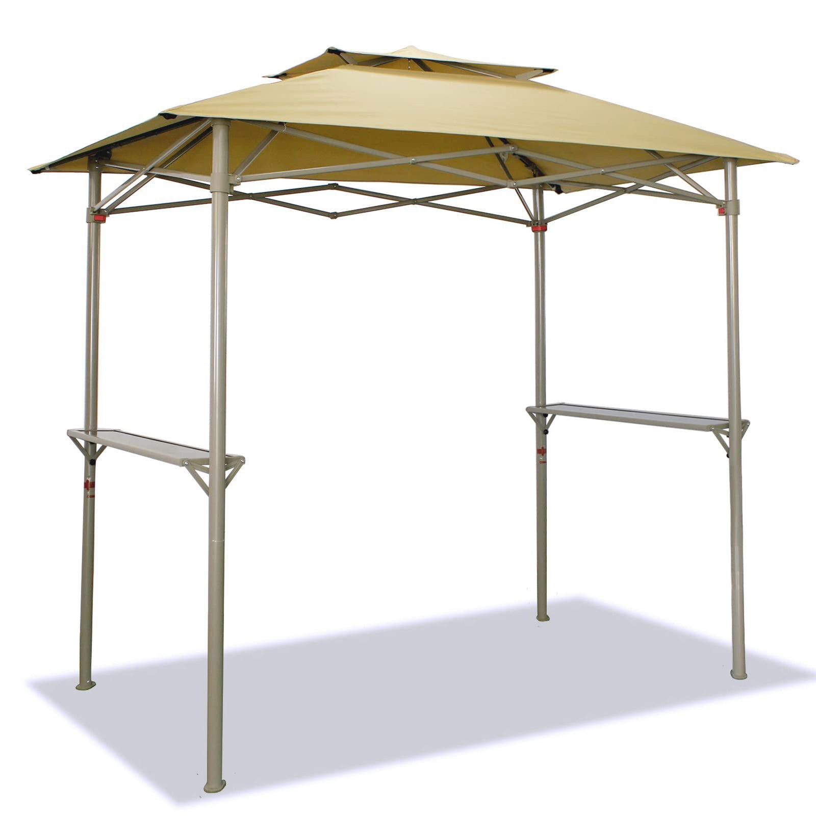 CROWN SHADES 8 x 5 Foot BBQ Grill Gazebo with Vented Top and Side Shelves, Beige (Used) - VMInnovations