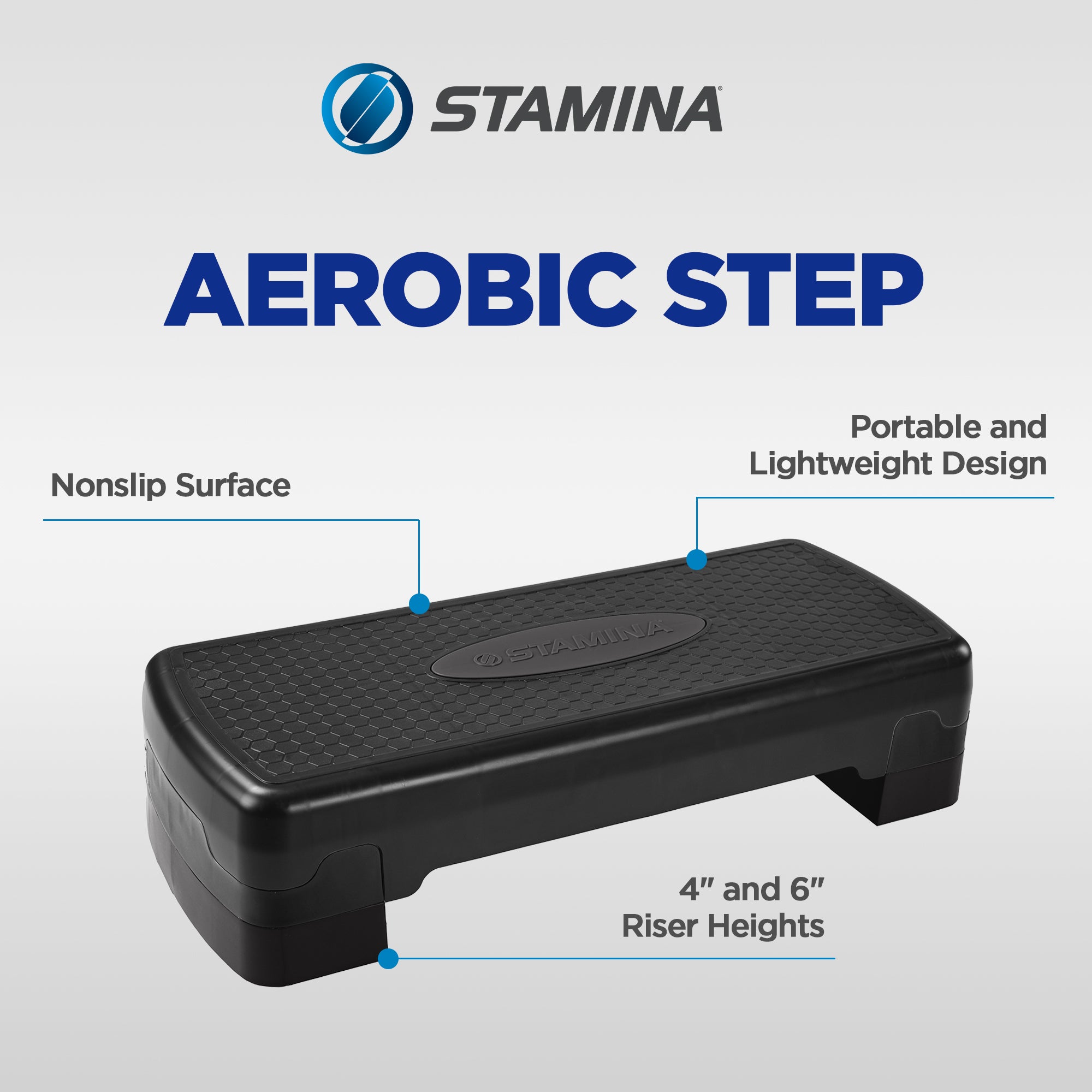 Stamina Aerobic Step with Portable and Lightweight Construction for Fitness - VMInnovations