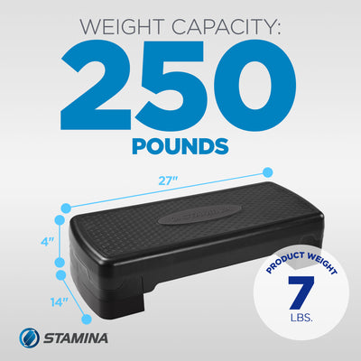 Stamina Aerobic Step with Portable and Lightweight Construction for Fitness - VMInnovations