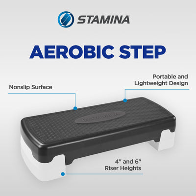 Stamina Adjustable Aerobic Step Multipurpose Home Gym Equipment, Black (Used)