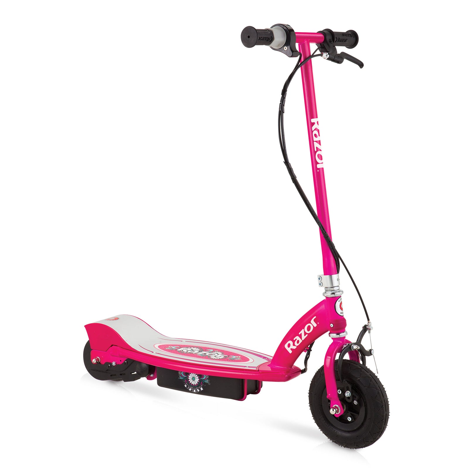 Razor Power Core E100 Electric Scooter w/ Hand Operated Front Brake, Daisy Pink - VMInnovations