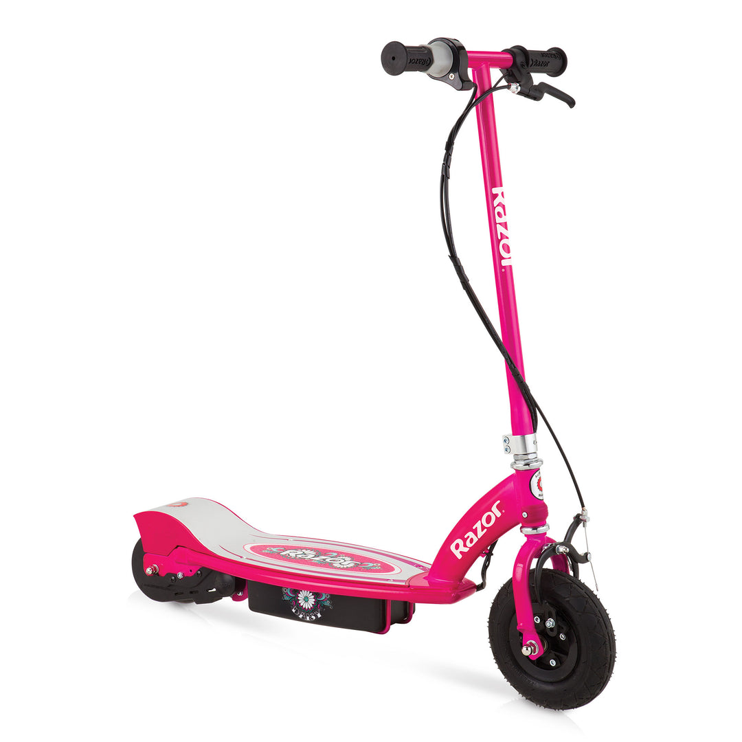 Razor Power E100 Electric Scooter w/ Hand Front Brake, Daisy Pink (Used)