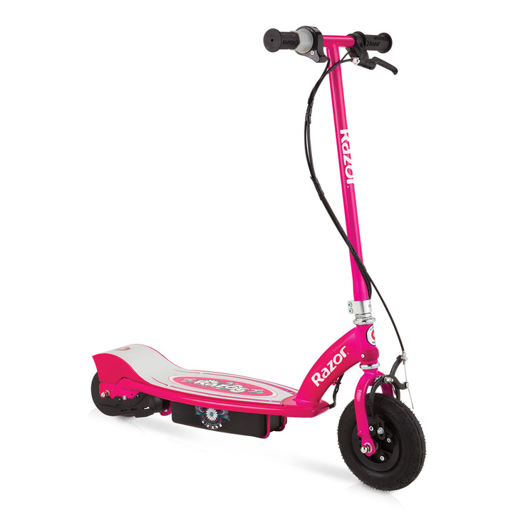 Razor Power E100 Electric Scooter w/ Hand Front Brake, Daisy Pink (Used)