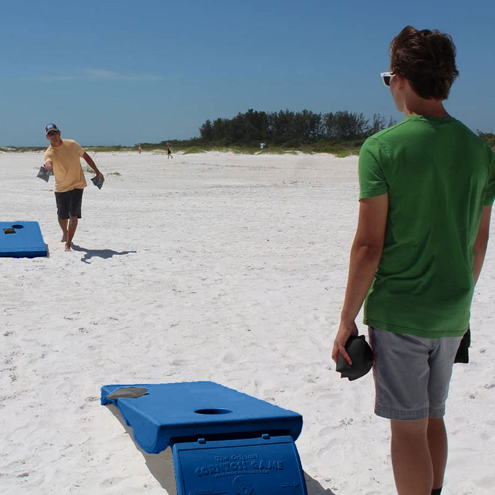 Driveway Games All Weather Indoor/Outdoor Cornhole Board Set, Blue (Open Box) - VMInnovations