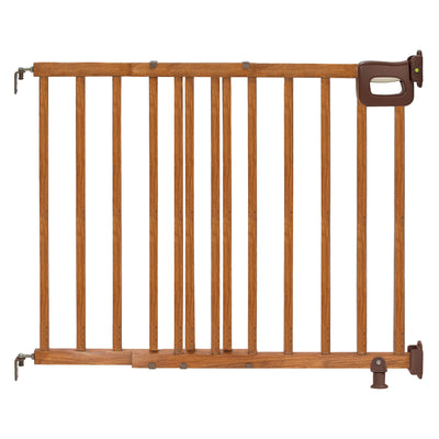 Summer 32" Deluxe Stairway Secure Safety Pet and Baby Gate, Oak Wood (Open Box) - VMInnovations