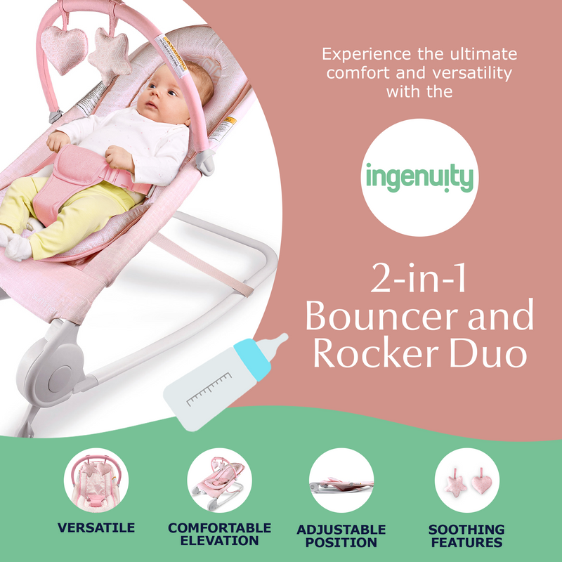 Ingenuity Summer 2 In 1 Bouncer and Rocker Duo with Inclined Sleeper Design