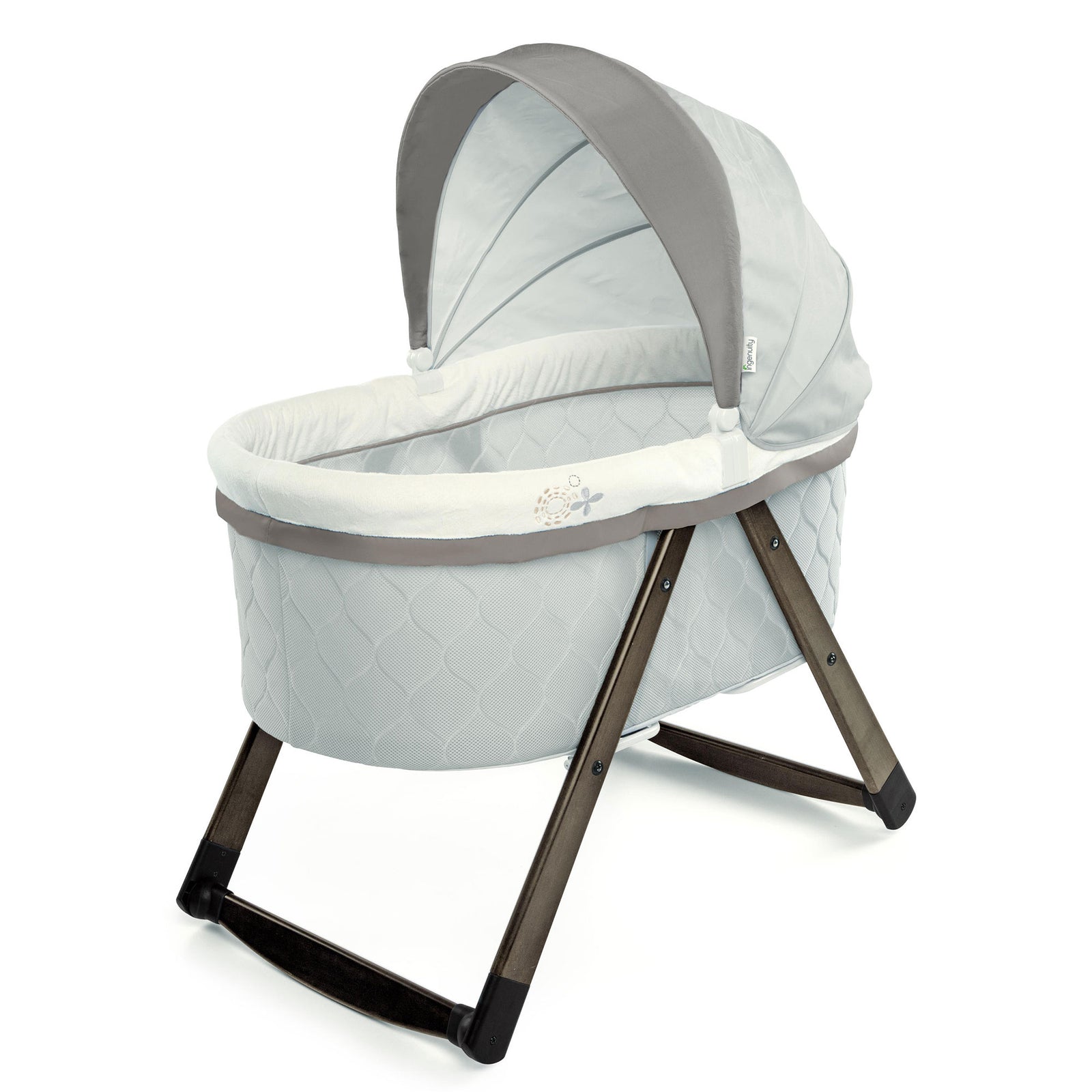 Ingenuity Portable Spacious Foldaway Rocking Wood Sleeping Bassinet, Carrington - VMInnovations