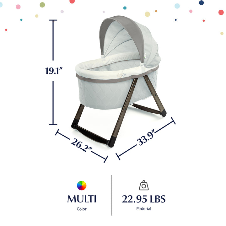 Ingenuity Portable Foldaway Rocking Wood Sleeping Bassinet, Carrington (Used) - VMInnovations