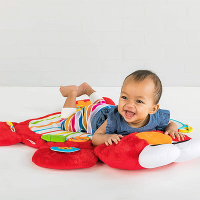 Bright Starts Sesame Street Tummy Time Elmo Prop Mat with 3 Detachable Toys