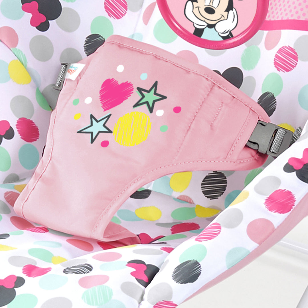 Bright Disney Baby Minnie Mouse Vibrating Baby Bouncer, Spotty Dotty (Used) - VMInnovations