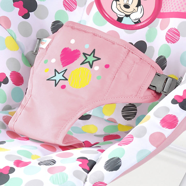 Bright Disney Baby Minnie Mouse Vibrating Baby Bouncer, Spotty Dotty (Used) - VMInnovations