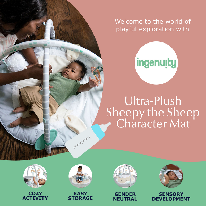 Ingenuity Spot Ultra Plush Baby Activity Gym and Tummy Time Mat,Corrie(Open Box)