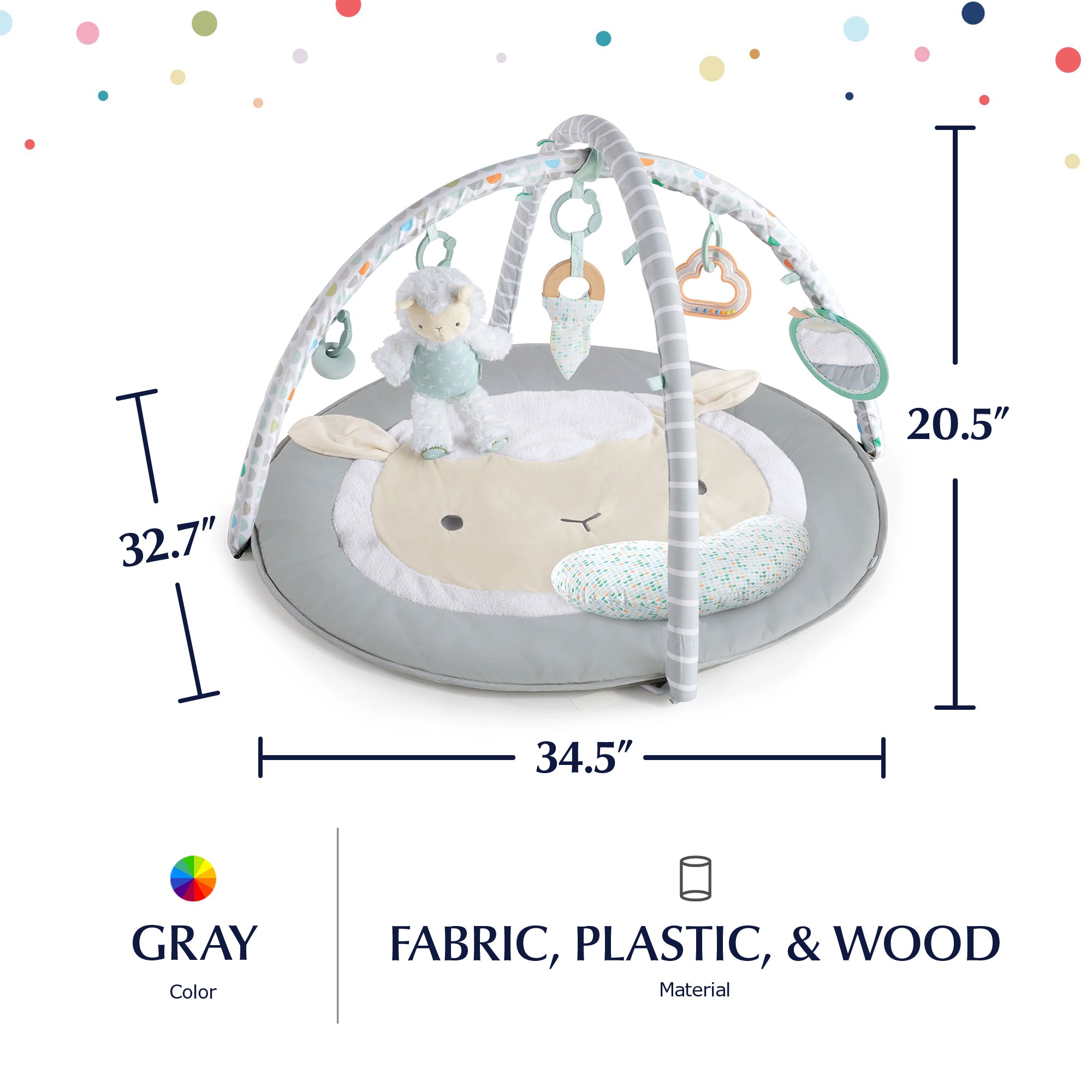 Ingenuity Spot Ultra Plush Baby Activity Gym and Tummy Time Mat, Corrie (Used) - VMInnovations