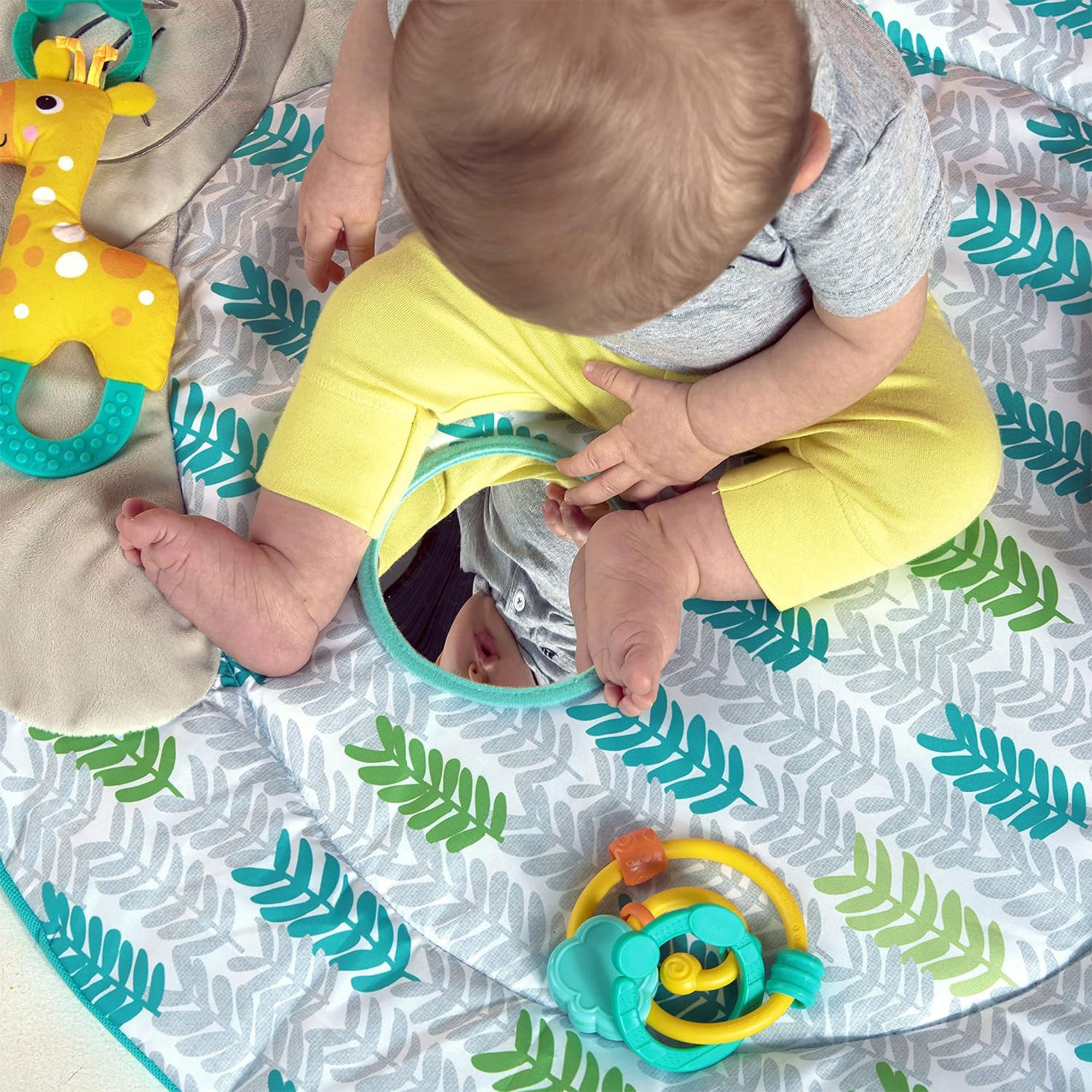 Bright Starts Hug n Cuddle Elephant Baby Gym and Tummy Time Play Mat with Toys - VMInnovations