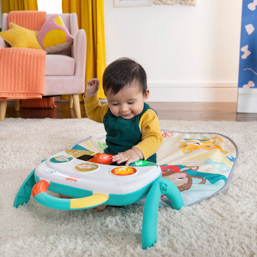 Bright Starts 4 in 1 Groovin Kicks Piano Drum Baby Play Gym, Tropical (Used)