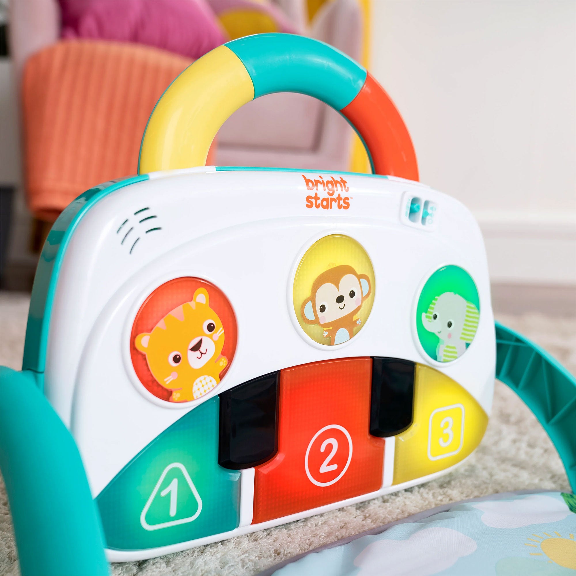Bright Starts 4 in 1 Groovin Kicks Piano Drum Baby Play Gym, Tropical (Used) - VMInnovations