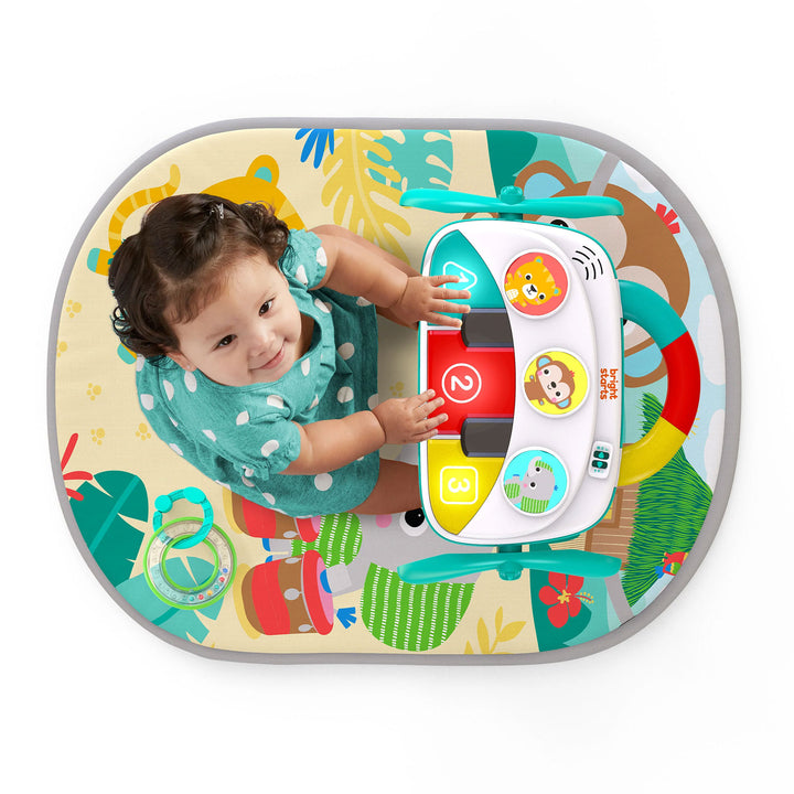 Bright Starts 4 in 1 Groovin Kicks Piano Drum Baby Play Gym, Tropical (Used)