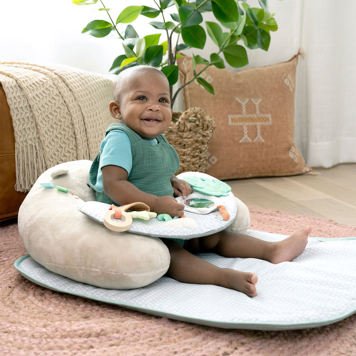 Ingenuity Nate The Bear Cozy 4 In 1 Sit Up & Prop Activity Mat for Newborns & Up