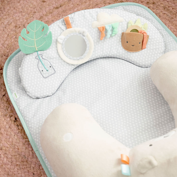 Ingenuity Nate The Bear Cozy 4 In 1 Sit Up & Prop Activity Mat for Newborns & Up