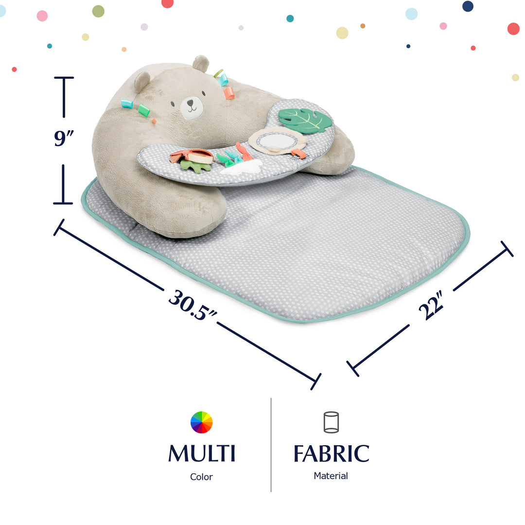 Ingenuity Nate The Bear Cozy 4 In 1 Sit Up & Prop Activity Mat for Newborns & Up